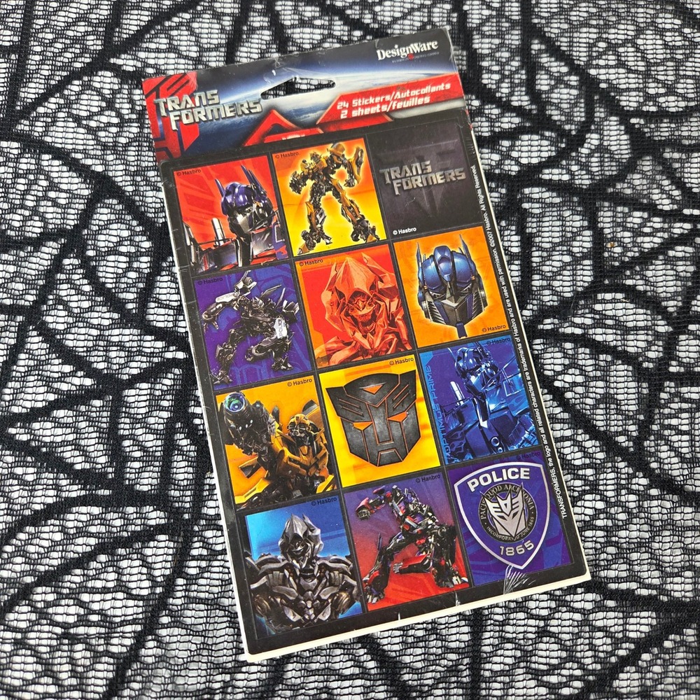 Vintage 2007 Transformers Movie Sticker Pack 24ct DesignWare Optimus Bumblebee